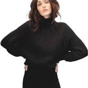NWT SIZE M LBLC the Label Elegant Black Knit Sweater
